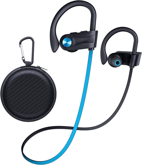 Wireless Headphones, Bluetooth 5.3, 16 Hours Playtime, Over-Ear Stereo Bass Earphones, Sports Earbuds, Blue