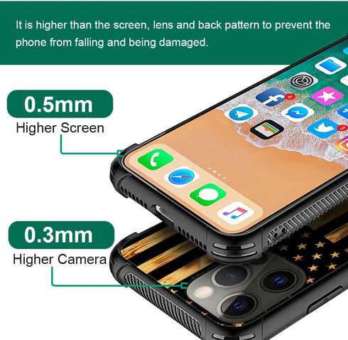 TnXee iPhone 12 Mini Case Compatible, Wood Grain American Flag Bald Eagle Pattern Design, Shockproof Anti-Scratch