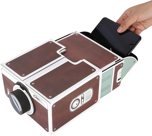 Cardboard Projector For Phone Movie Projector Indoor Bluetooth Cardboard Mini DIY Home Portable for Smart Mobile Phone