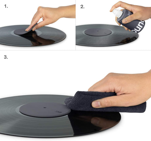 Record Cleaning Solution, 6.75oz Vinyl Cleaner Fluid with Cloth & Record Label Protector Kit
