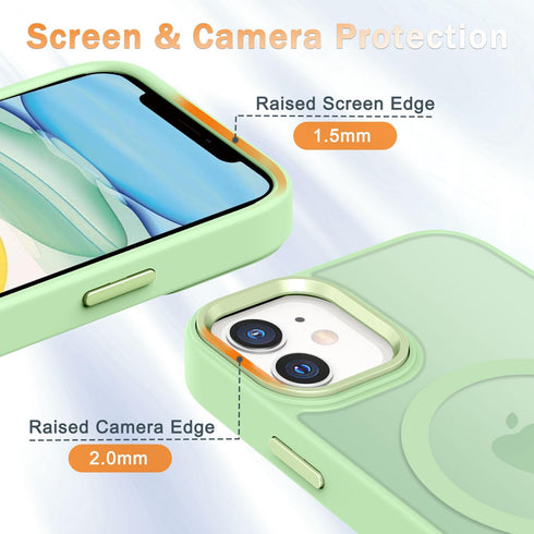 for iPhone 11 Case, Matte Magnetic Phone Case with 1 Screen Protector, Compatible with Magsafe, Translucent Frosted