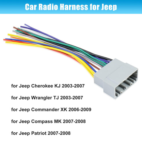 2002-2007 Ram,2003-2007 Jeep,2000-2007 Car Radio Wiring Harness Adapter Connector Replacement for Dodge Chrysler Radio