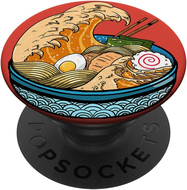 PopSockets Standard PopGrip: Great Ramen Wave Kanagawa Japanese Noodles Anime Food Gift
