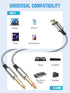 gudxfj 2 Pack 1/4 inch 6.35mm 6.6 USB C to Audio Cable, USB C to Dual TS Mono Cable, TS to Type C Y-Splitter Audio