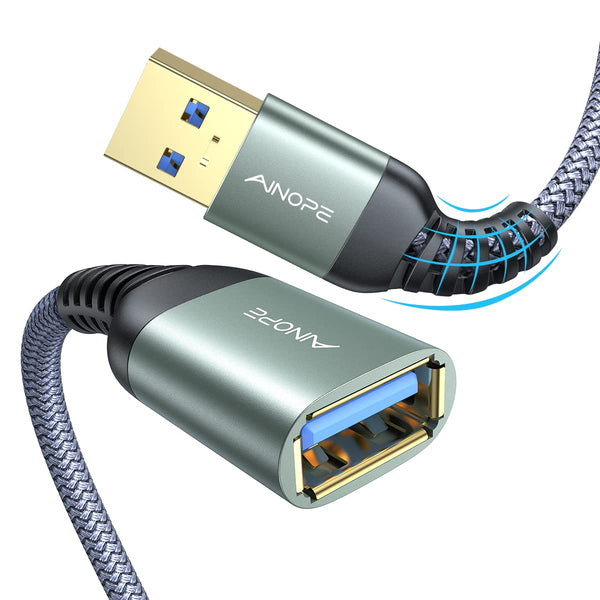 AINOPE USB Extension Cable 1.5FT, Type A Male to Female USB 3.0 Extender Cord for Webcam, Gamepad, USB Keyboard
