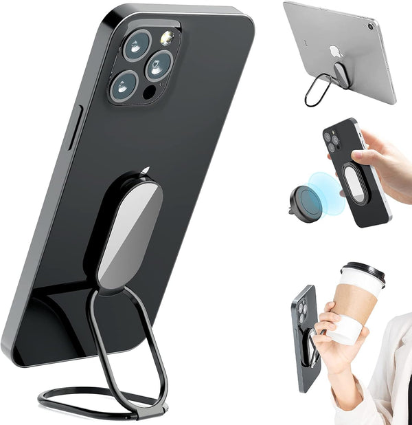 Phone Holder Foldable Stand, 360° Rotation Ring Holder for Cell Phones, Metal Grip for Magnetic Car Mount