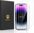 UNBREAKcable 3-Pack iPhone 14 Pro Max Screen Protector, 9H Hardness, Shatterproof, HD Clear, Case Friendly, Easy