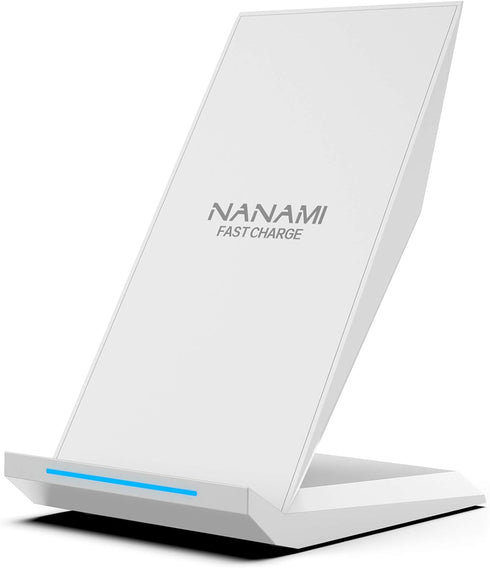 NANAMI Fast Wireless Charger - Qi Certified Charging Stand 7.5W for iPhone 15/14/13/12/SE 2020/11/XS Max, 10W for