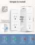 Wall Outlet Extender with Shelf and Night Light, Surge Protector, USB Wall Charger with 5 AC Outlets