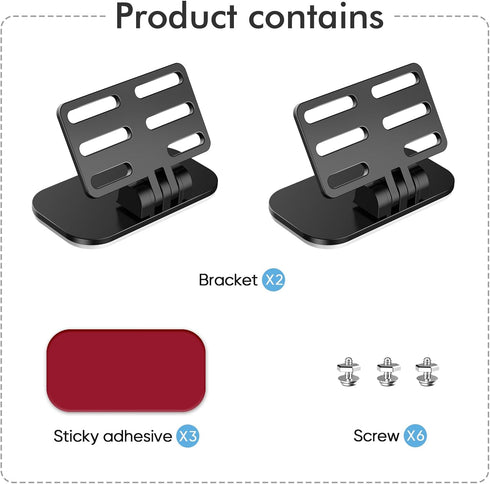 Pixelman Rear Camera Holder (Adhesive-2PCS), Universal Back Windshield Backup Camera Mount, Dash Cam Mirror Camera