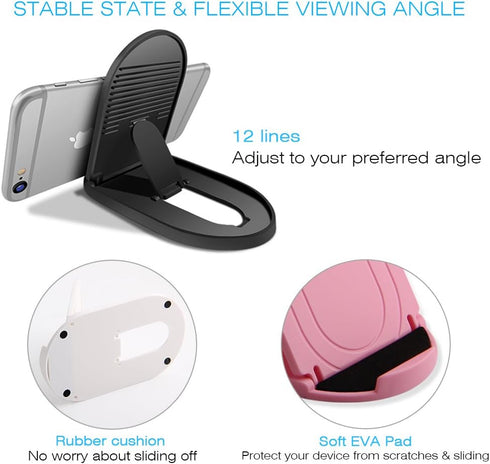 Cell Phone Stand 3Pack - Portable Foldable Desktop Holder, Adjustable Multi-Angle Cradle for iPad, iPhone