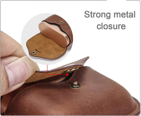 Compatible with So-ny WF-1000xm3 Case, Personalized Leather Case with Carabiner, Shockproof Cover (Brown)