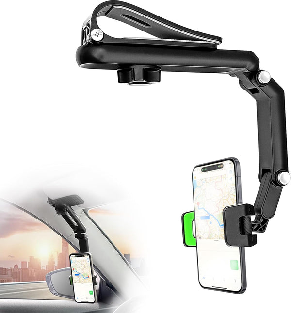 LTDCVTR Sun Visor Car Phone Holder, Universal 360 Rotating Sun Visor & Rearview