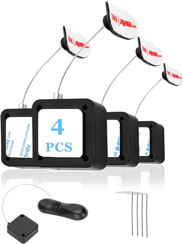 Fancat 4Pack Remote Control Tether, 6.5 Ft Remote Control Leash, Retractable Safety Lock