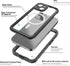 Full Body Case for iPhone 15 Plus 6.7 Inch, Waterproof Anti-Scratch Clear Magnetic Rugged Protector, Black-Gray