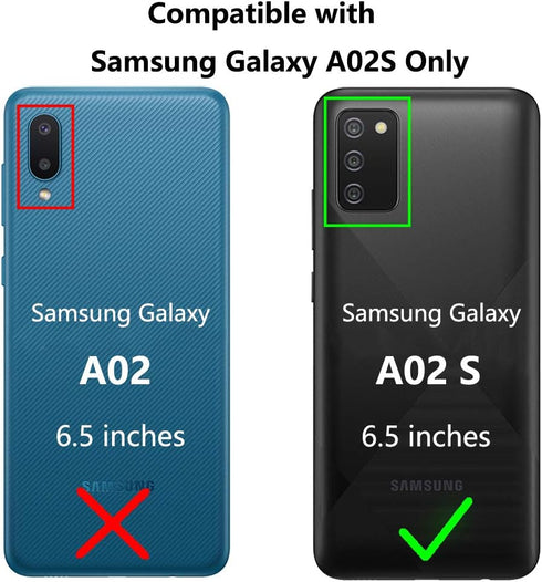 for Samsung A02S Case - with Screen Protector, Military Grade 16ft Drop Tested Cover with Magnetic Kickstand Car Mount