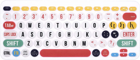 HRH Ultra Thin Silicone Keyboard Cover for Logitech K380 Multi-Device Bluetooth Keyboard, Creative Rainbow Font