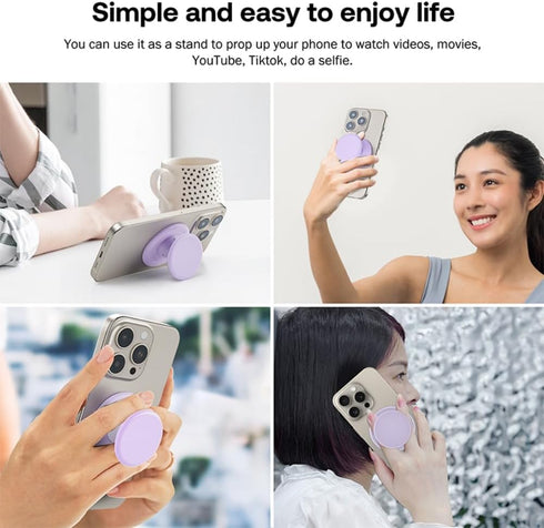 Grippopso 17 16 15 14 13 12 Magnetic Phone Grip Holder for Magsafe Phone Grips, Expandable Collapsible Phone Grip Stand
