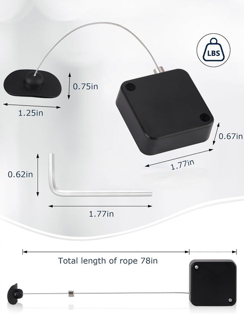 MERDTTES 6.5 (2 Ft Retractable Remote Control Tether Locks, Security Lanyard Lock with Adjustable Leash Length Clasp