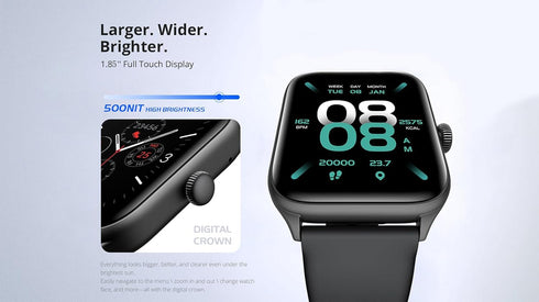 RIVERSONG Smart Watch for Men Women, 1.85" Fitness Tracker with 100+ Sport Modes, Heart Rate Monitor for Android iPhone