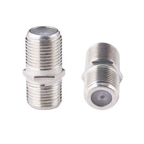 QDiShi 10 Pack Coaxial Cable Connector, RG6 Coax Cable Extender F-Type Silver Plated Adapter for TV Cables