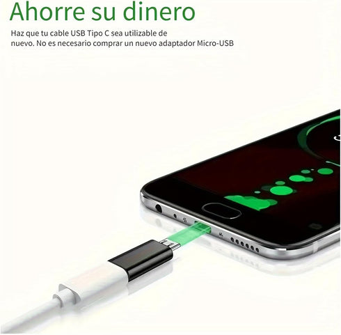 New USB to Type C Adapter, 4 Pack: Type C Female to Micro Male, Lightning Female to Type C Male, USB Male