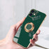 aowner Compatible with iPhone 12 Pro Max Ring Holder Case, Shiny Plating Rose Gold Edge, 360 Degree Rotation