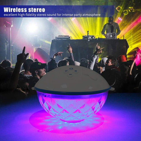 Floating Pool Speakers with Colorful Lights, Bluetooth Wireless, IPX7 Waterproof, Built-in Mic, Crystal Clear Sound