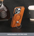 Luxury Leather Invisible Stand Case for iPhone 15/14/13/12 Pro Max, Magsafe, Drop Protection (Brown, for iPhone 13