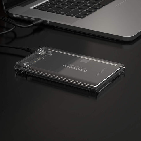 SABRENT 2.5 Inch SATA to USB 3.0 Tool Free Clear External Hard Drive Enclosure, Optimized for SSD
