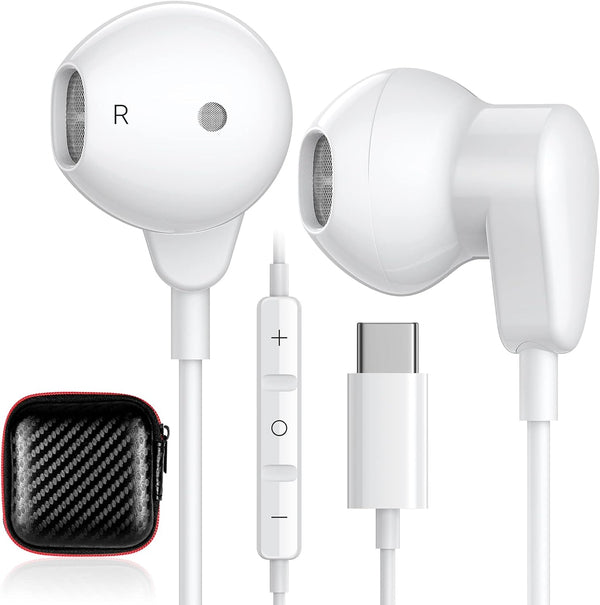 USB C Headphone for iPhone 15 Pro Max Plus, Galaxy S24, S23, S22, S21, S20, A53, A54, Samsung Flip, USB Type C Earphone