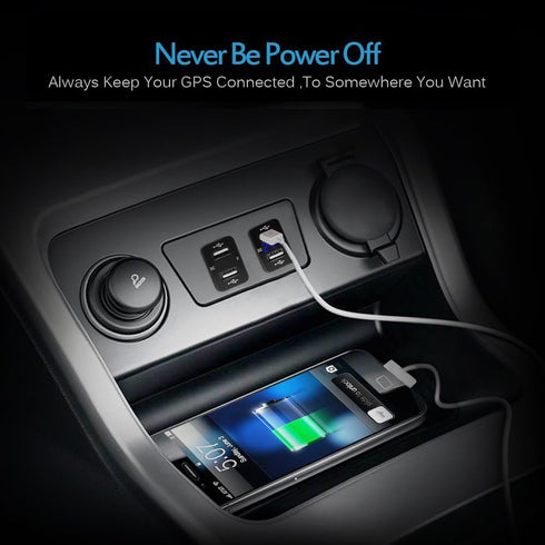 MICTUNING 2.1A Dual USB Charger Power Socket with Digital Voltmeter Blue LED Light for Smartphone iPhone iPad PDA