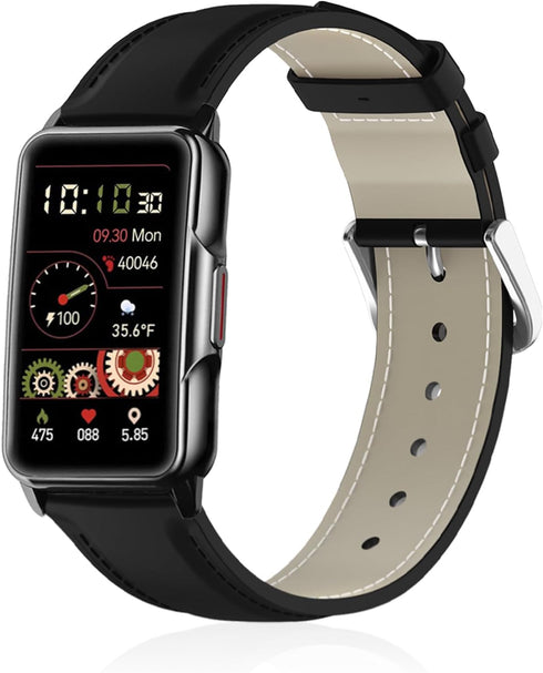 Leather Watch Bands for Mindrose H80 1.47 inch Smart Watch, Soft Genuine Leather Replacement Wristband for Fitness