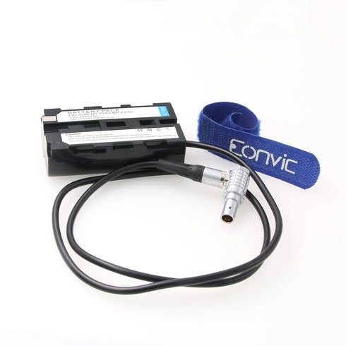 Eonvic Dummy Battery to 2 Pin Male Power Cable for Z CAM E2, NP F970 F550 F570, Atomos Ninja V, Blackmagic Monitor