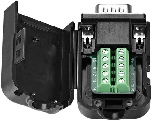 uxcell D-sub DB15 Breakout Board Connector with Case, 15 Pin 3 Row Male Port Solderless Terminal Block Adapter