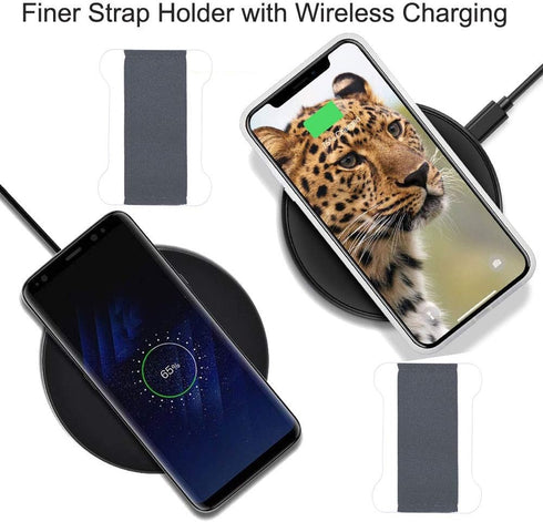 Ultra Slim Cellphone Strap Holder for Back of Phone - Loopy Finger Grip with Adhesive (Black, 2 Packs)