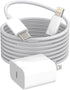 20W PD Power Adapter Compatible with iPhone 12 Pro Max Fast USB C Wall Charger Block for iPad Charging Quick Box 5ft