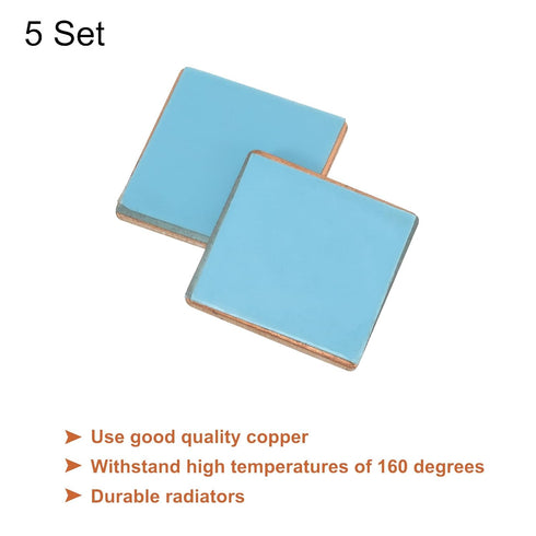 MECCANIXITY Heatsink Copper Sheet Shim - 1.5mm Thickness, 20 x 20mm Pads with Thermal Conductive Adhesive Tape