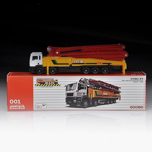 DAGIJIRD 1:100 Simulation Alloy Truck Model Concrete Pump Truck Model Engineering Vehicle Model