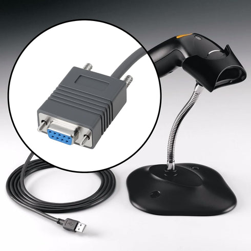9-pin CBA-R01-S07PAR LS2208 RS232 (2 SING F LTD Barcode Scanner Serial Cable Compatible with Symbol Meters)