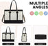 LOVEVOOK Laptop Bag for Women, 15.6 inch Canvas Tote Bag, Large Capacity Work Bag with Clutch Purse, Casual Handbag