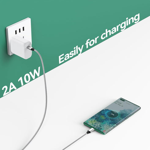 USB C to Micro USB Cable 1ft, Micro USB to USB Type C Adapter Cable Braided Male to Male Adapter USB-C USBC to Micro USB Cord 30.5CM for Charging Data Transmission