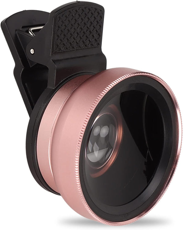 2 in 1 Cell Phone Lens Kit, Professional 0.45X Wide Angle 12.5X Macro Phone Camera Lens with Clip, Detachable HD Lens