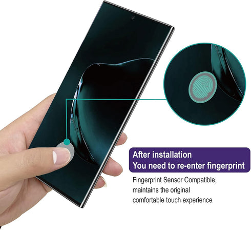 AACL 2 Pack Screen Protector for Samsung Galaxy Note 10 Plus, 6.8" Curved Tempered Glass, Ultrasonic Fingerprint