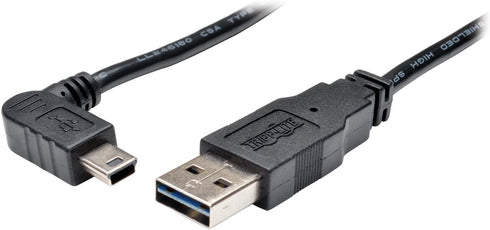 TRIPP LITE 6-Feet USB 2.0 Cable, A to Right Angle 5-Pin Mini B, Black (UR030-006-RAB)