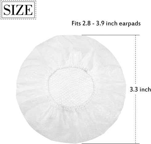 200 Pieces Disposable Non-Woven Earpad Covers for Headphones - Sanitary Headphone Ear Cover (White, M, 8 cm/3.1 Inch)