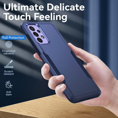 for Samsung A53 5G Case, Galaxy A53 5G Case with Screen Protector, Full Body Protection Durable Rubber Cover (Blue)