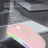 2 Pack Wireless Bluetooth Mouse - LED Dual Mode Rechargeable Silent Slim Laptop Mouse for Laptop, Desktop, Tablet (Pink)