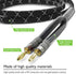 GearIT 14AWG Premium Heavy Duty Braided Speaker Wire Cable (25 Feet) Dual Gold Plated Banana Plug Tips - In-Wall CL2 - Oxygen-Free Copper (OFC) Black by GearIT