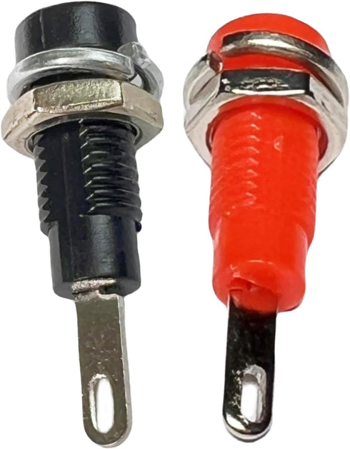 2mm Banana Socket - Red and Black, Solder-Type, Panel Mount for RC Models, 5 Pairs